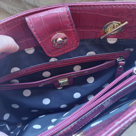NWOT Anne Klein Red Leather Alligator Inspired Purse - Picture 5 of 6